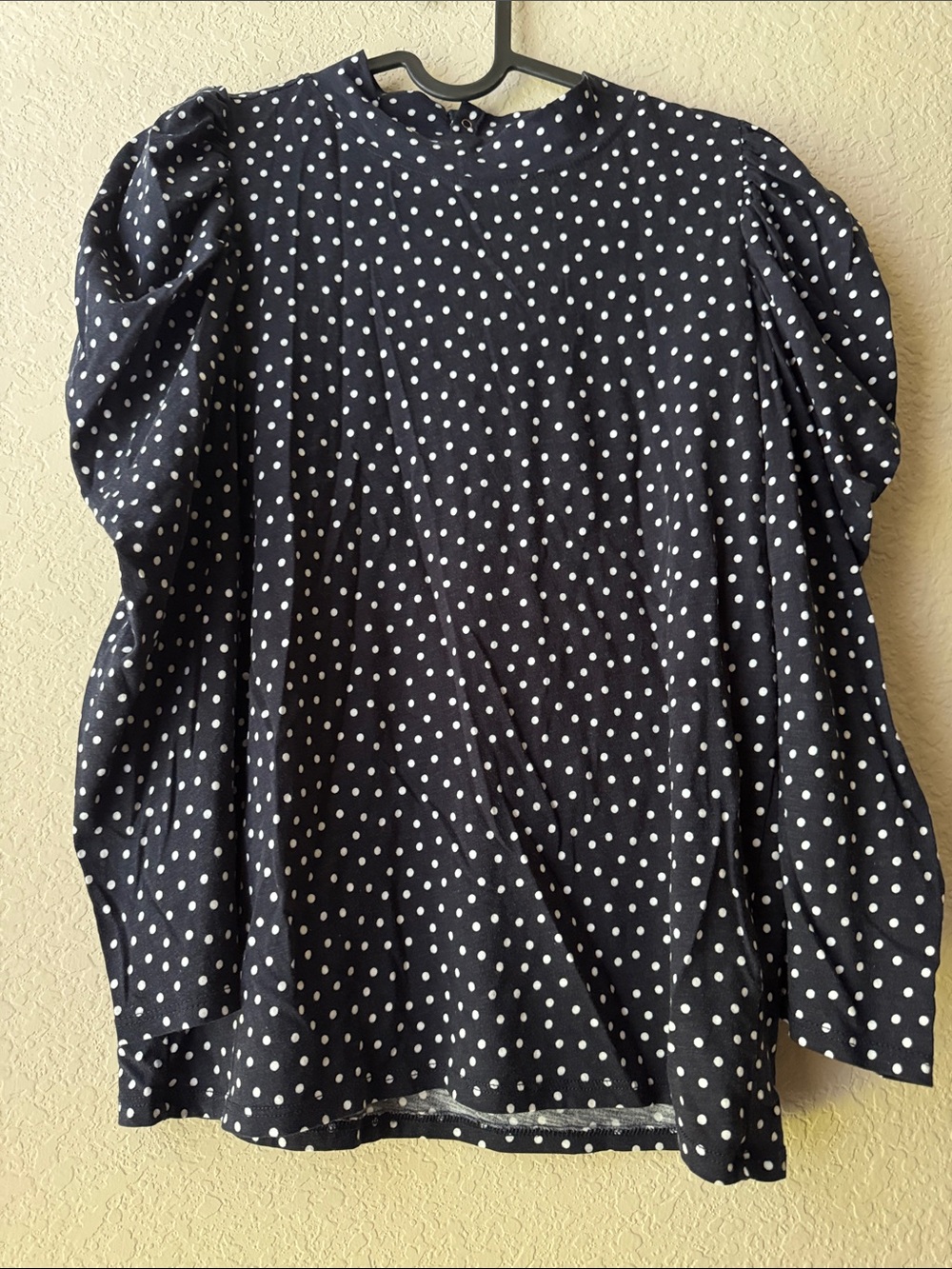 Nation LA Polka Dot Puff-Sleeve Blouse